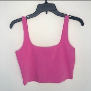 Forever 21 Croped Tank Scoop Neck - Hot Pink